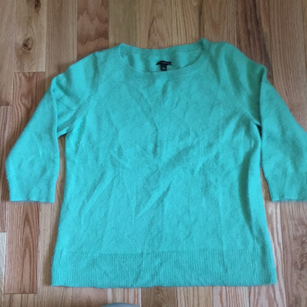 Ann Taylor green rabbit hair sweater